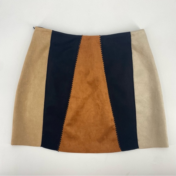 ZARA Color-block Faux Leather Mini Skirt - Picture 5 of 5